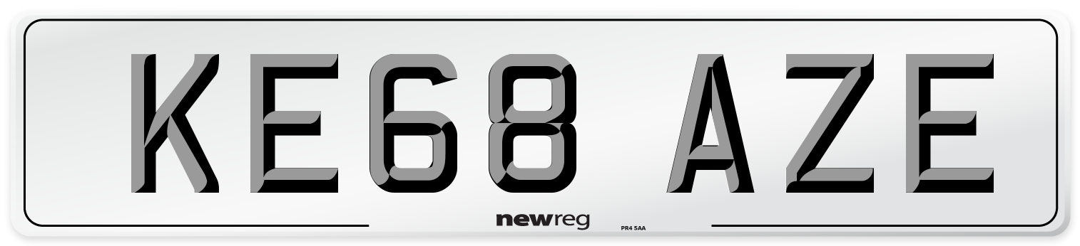 KE68 AZE Number Plate from New Reg